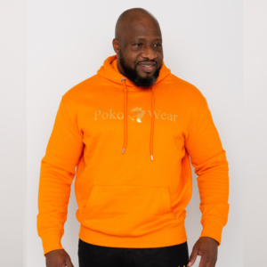 Men's Chunky String Hoodie Orange & Gold