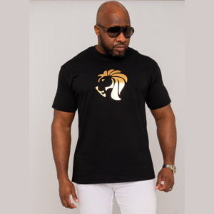 Men's Premium Cotton T-Shirt Black & Gold