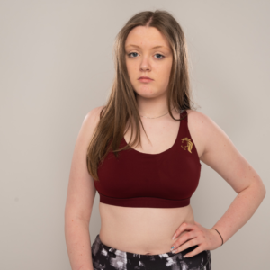 Women's Impact Bra Burgundy & Gold