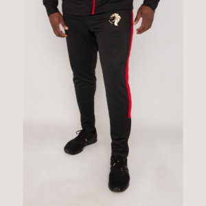 Men's Knitted Tracksuit Bottoms Black & Red