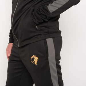 Men's Knitted Tracksuit Bottoms Black & Grey