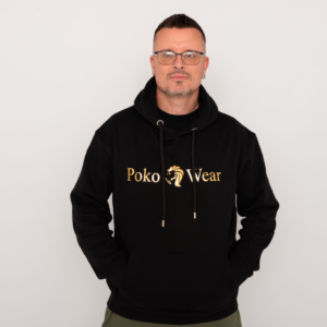 Men's Chunky String Hoodie Black & Gold