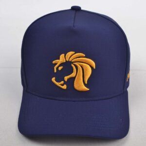 Navy blue polyester snap back cap
